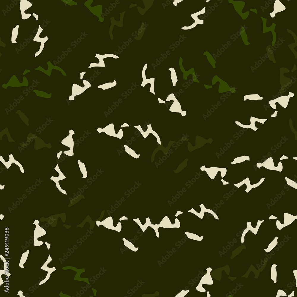 Forest camouflage of various shades of green and white colors Forest camouflage of various shades of green and white colors