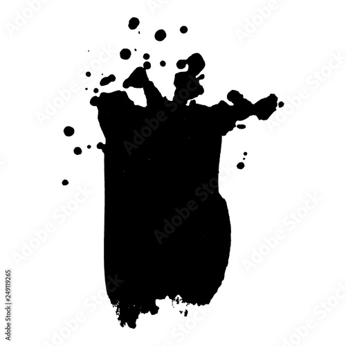 Abstract black ink splash background. Vector illustration. Grunge texture for cards and flyers design.