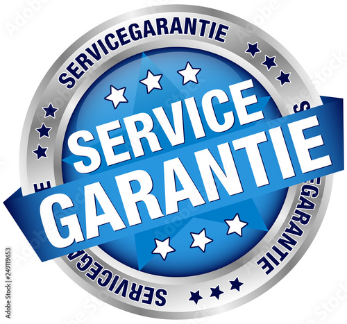 Button Banner "Servicegarantie" Blau/Silber