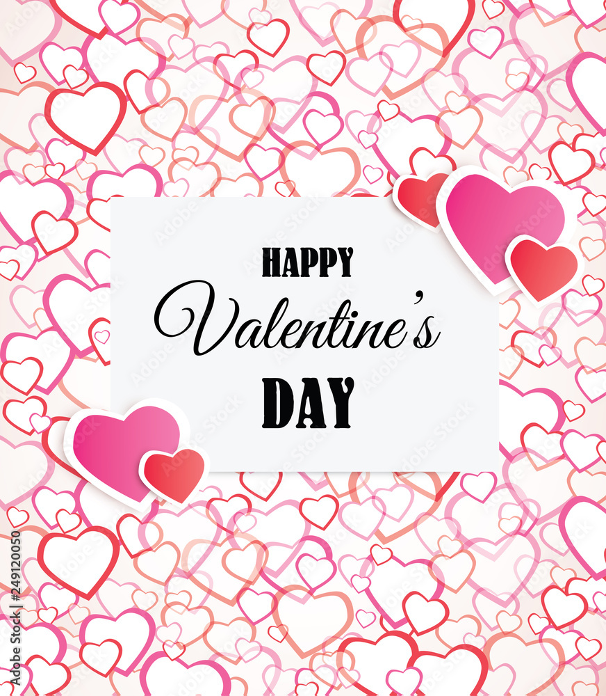 Valentine day background with heart shape balloons and empty space for your text. Valentine's day sale poster.