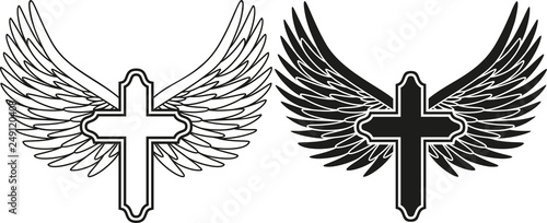 Cross with Angel Wings
