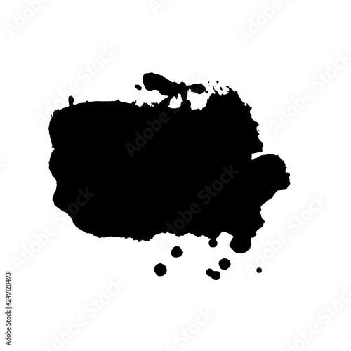 Abstract black ink splash background. Vector illustration. Grunge texture for cards and flyers design.