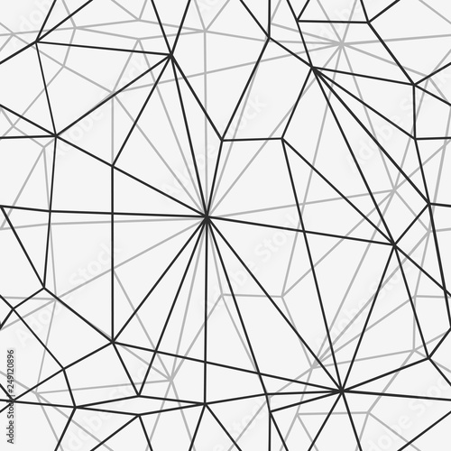 Seamless black and white polyline pattern photo