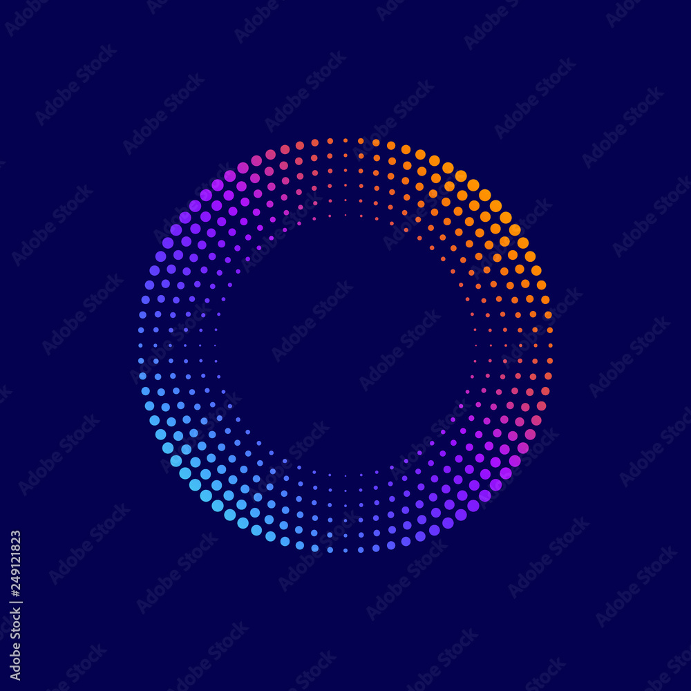Modern Abstract Halftone Border Dots Logo