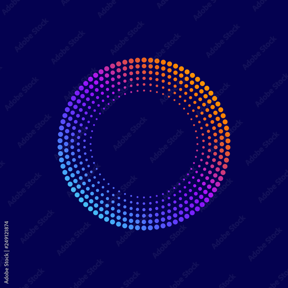 Modern Abstract Halftone Border Dots Logo Modern Abstract Halftone Border Dots Logo