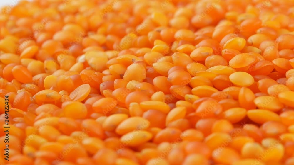 Red lentils background close up Red lentils background close up
