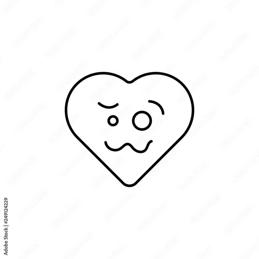 emoji nervous icon. Element of heart emoji for mobile concept and web apps illustration. Thin line icon for website design and development, app development