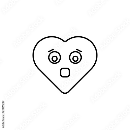 afraid emoji icon. Element of heart emoji for mobile concept and web apps illustration. Thin line icon for website design and development, app development