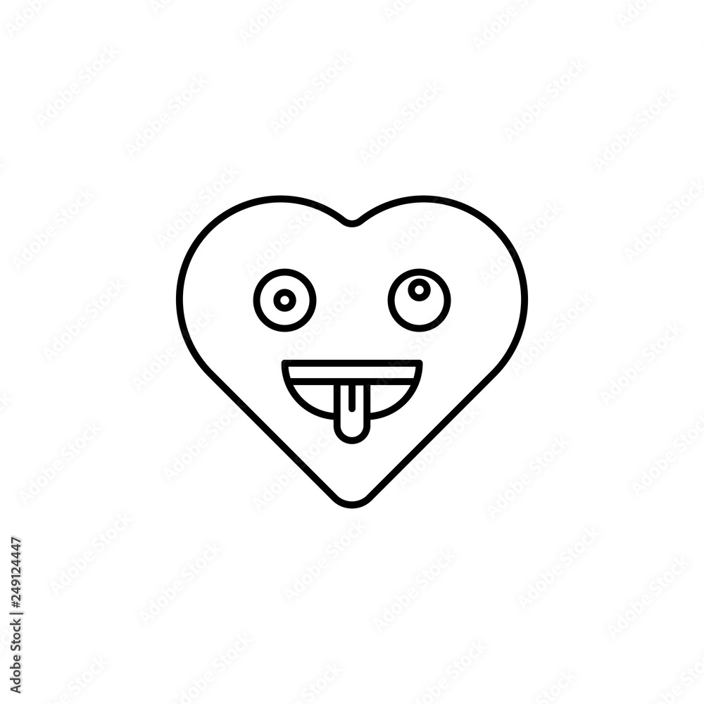 crazy emoji icon. Element of heart emoji for mobile concept and web apps illustration. Thin line icon for website design and development, app development crazy emoji icon. Element of heart emoji for mobile concept and web apps illustration. Thin line icon for website design and development, app development