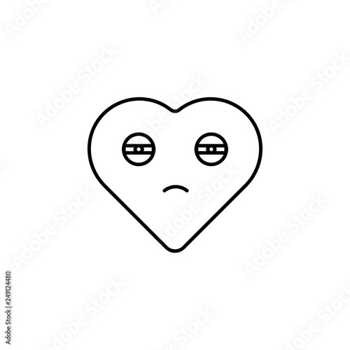 bored emoji icon. Element of heart emoji for mobile concept and web apps illustration. Thin line icon for website design and development, app development