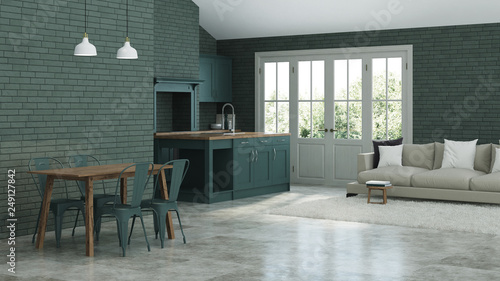 Fotografie Modern interior of a country house