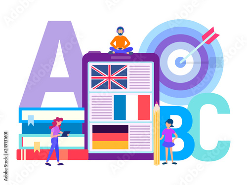 Learning foreign languages online.