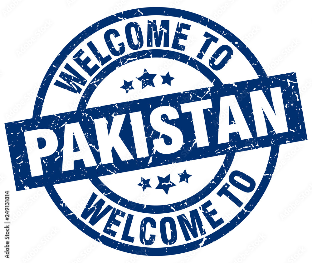welcome to Pakistan blue stamp welcome to Pakistan blue stamp