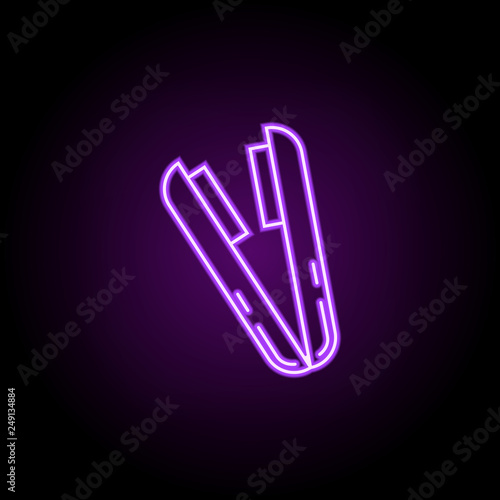 hair curlers icon. Elements of Beauty, make up, cosmetics in neon style icons. Simple icon for websites, web design, mobile app, info graphics