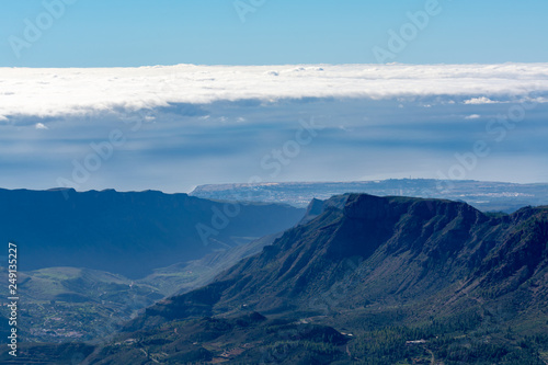 Gran Canaria island mountains landscape, view from highest peak Pico de las Nieves © barmalini