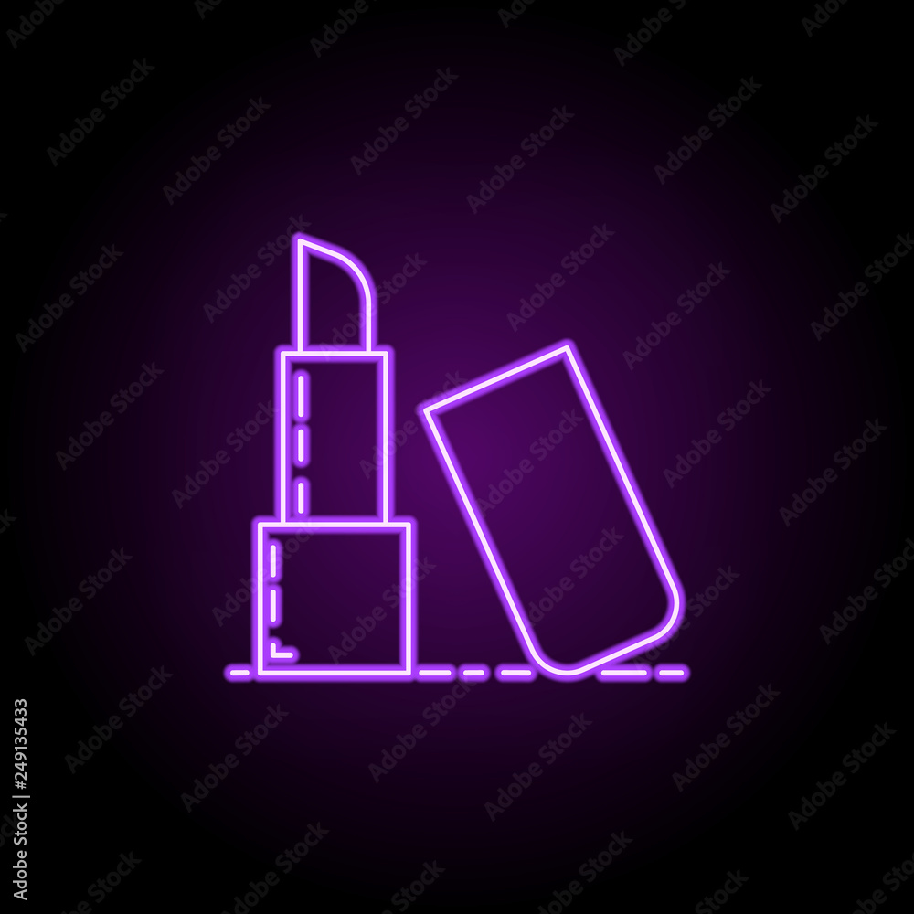 lipstick icon. Elements of Beauty, make up, cosmetics in neon style icons. Simple icon for websites, web design, mobile app, info graphics lipstick icon. Elements of Beauty, make up, cosmetics in neon style icons. Simple icon for websites, web design, mobile app, info graphics