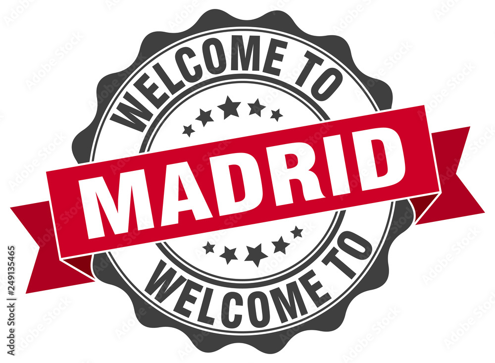 Obraz premium Madrid round ribbon seal