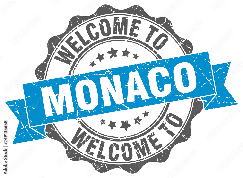 Fototapeta premium Monaco round ribbon seal