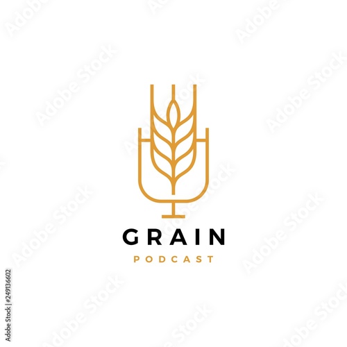 grain podcast logo icon for food blog video vlog channel