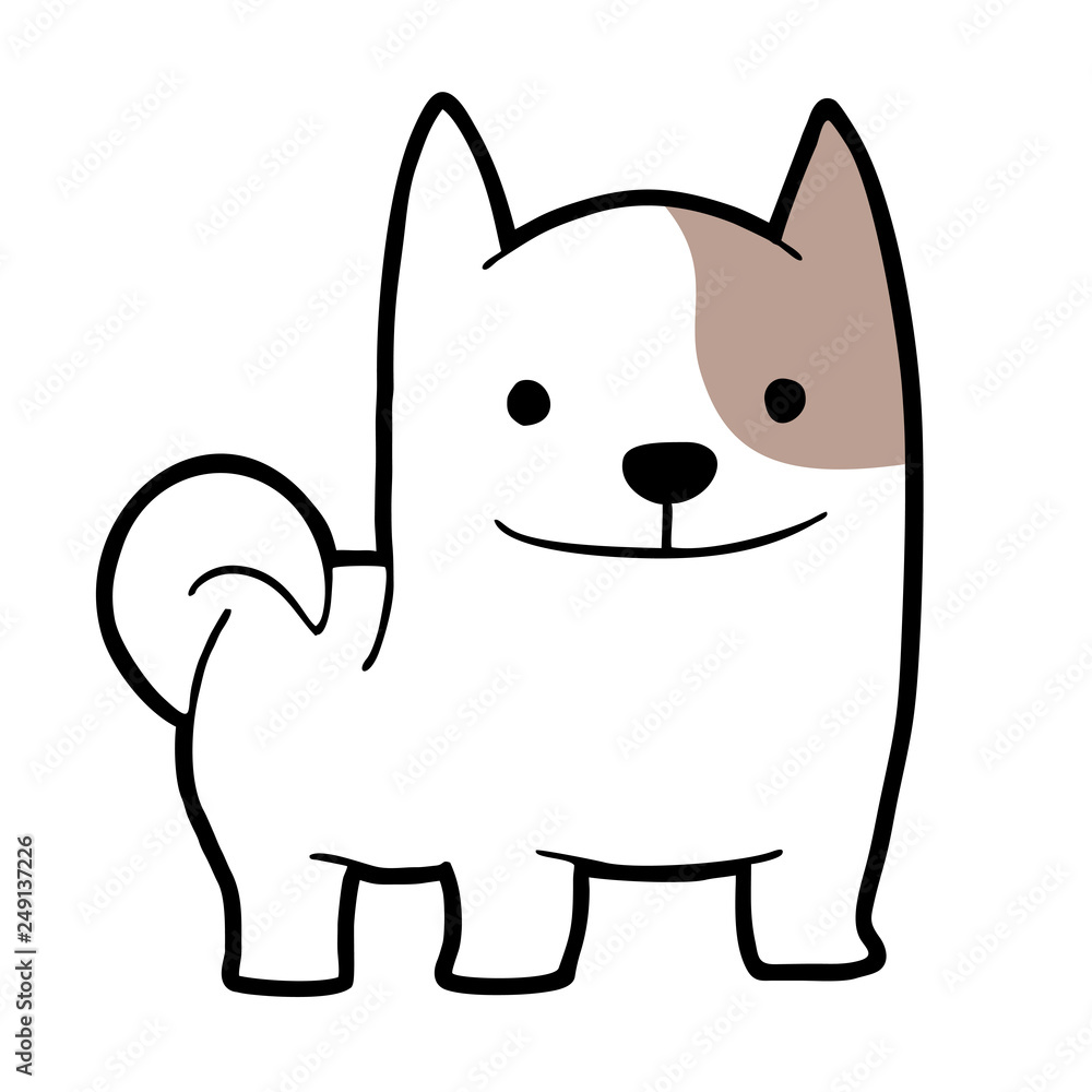 Fototapeta premium Funny small dog draw