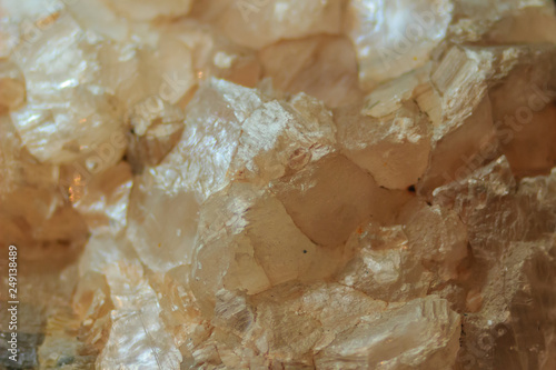 Canvas-taulu Gypsum lamellar habit or lamellar crystals of gypsum rock specimen from mining and quarrying industries