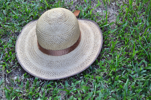 Femela strw hat in the grass