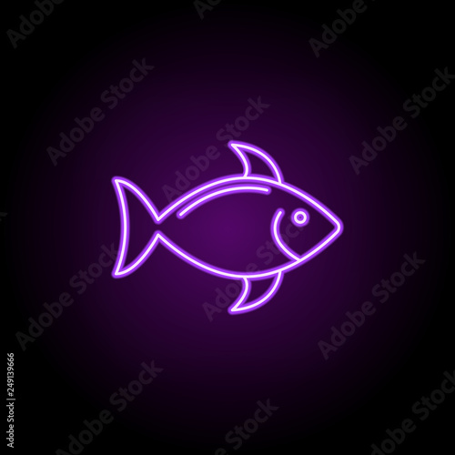 a fish icon. Elements of Food and drink in neon style icons. Simple icon for websites  web design  mobile app  info graphics