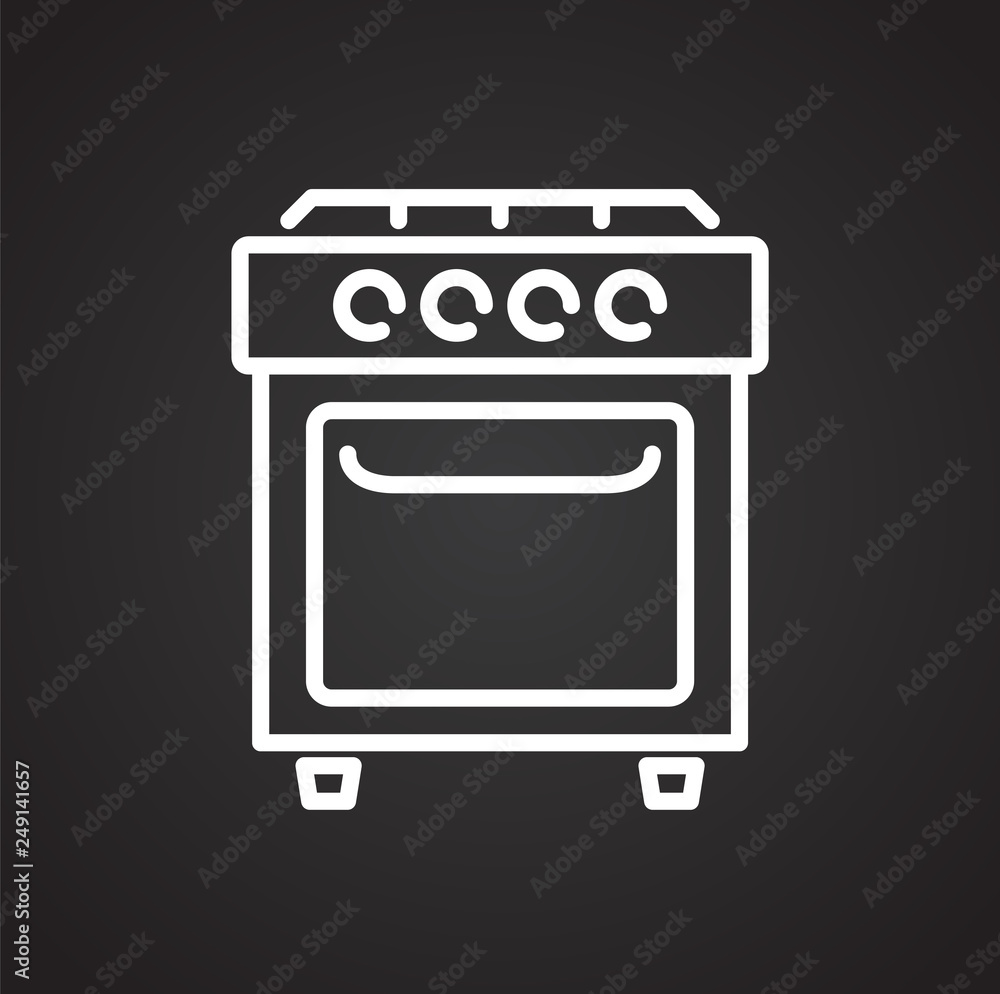 Cooker line icon on black background for graphic and web design, Modern simple vector sign. Internet concept. Trendy symbol for website design web button or mobile app Cooker line icon on black background for graphic and web design, Modern simple vector sign. Internet concept. Trendy symbol for website design web button or mobile app
