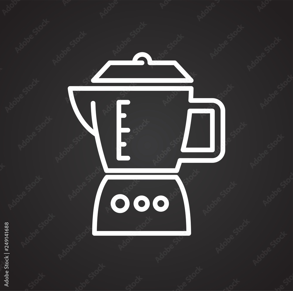 Blender line icon on black background for graphic and web design, Modern simple vector sign. Internet concept. Trendy symbol for website design web button or mobile app Blender line icon on black background for graphic and web design, Modern simple vector sign. Internet concept. Trendy symbol for website design web button or mobile app