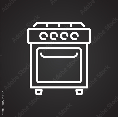 Cooker line icon on black background for graphic and web design, Modern simple vector sign. Internet concept. Trendy symbol for website design web button or mobile app