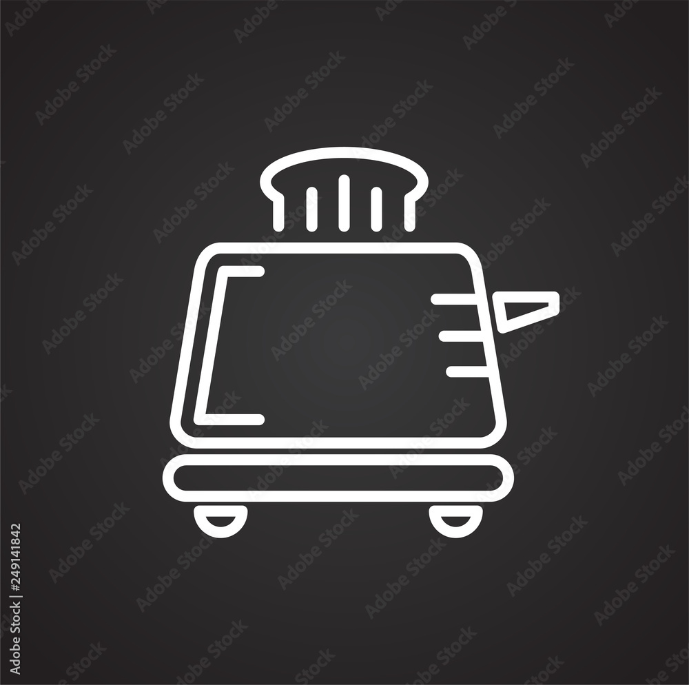 Toaster line icon on black background for graphic and web design, Modern simple vector sign. Internet concept. Trendy symbol for website design web button or mobile app Toaster line icon on black background for graphic and web design, Modern simple vector sign. Internet concept. Trendy symbol for website design web button or mobile app