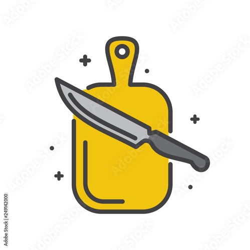 Kitchen knife line icon on white background for graphic and web design, Modern simple vector sign. Internet concept. Trendy symbol for website design web button or mobile app