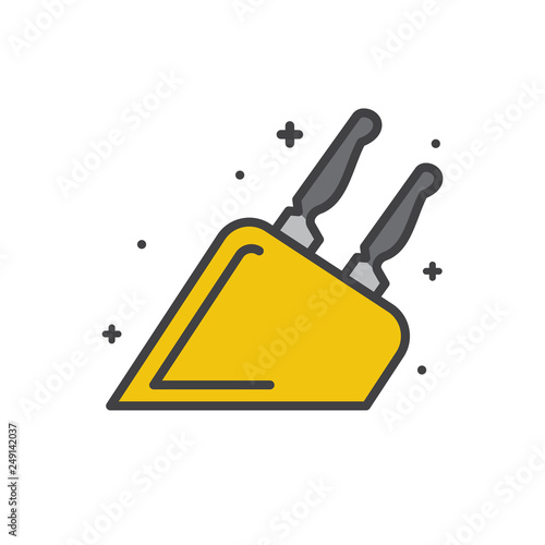 Kitchen knife line icon on white background for graphic and web design, Modern simple vector sign. Internet concept. Trendy symbol for website design web button or mobile app