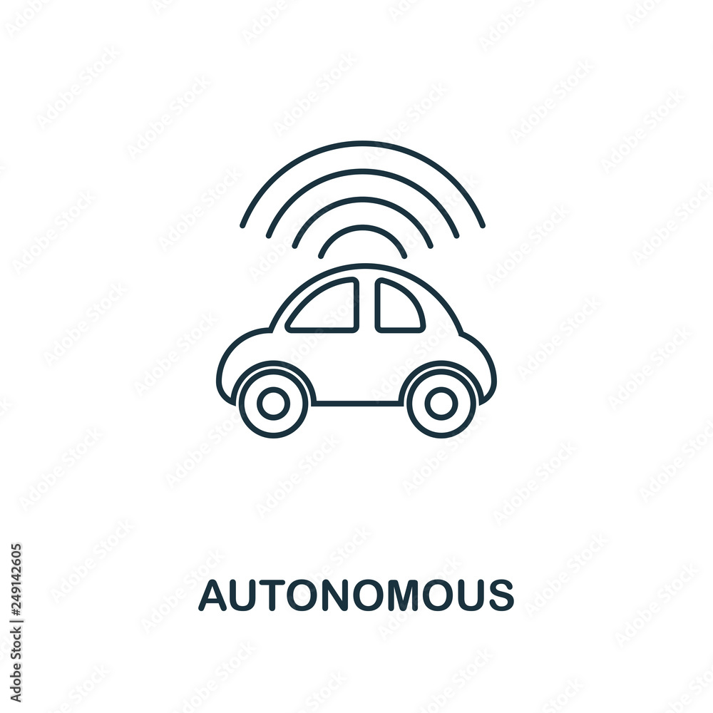 Autonomous icon. Thin line style industry 4.0 icons collection. UI and ...