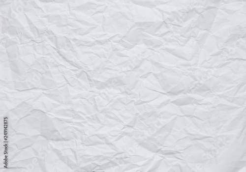 White crumpled paper background with texture photo