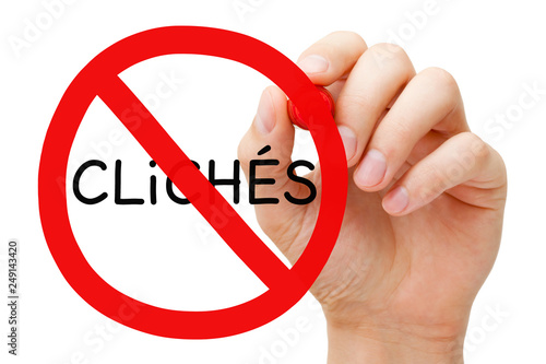 Fotografia Avoid Cliches Prohibition Sign Concept
