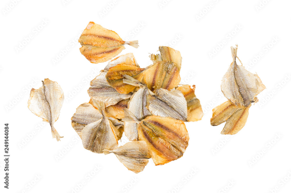 Dried fish isolated on white Dried fish isolated on white