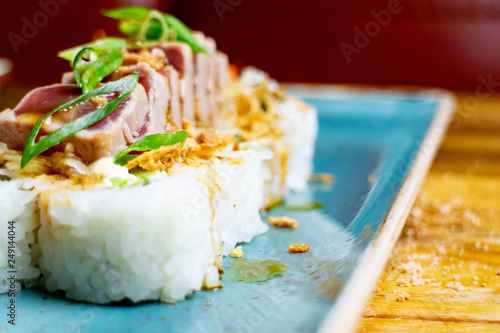 Sushi mit Fleisch, Restaurant