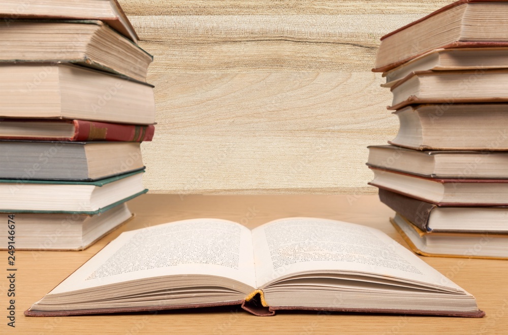 Stack of books isolated on white background. Stack of books isolated on white background.