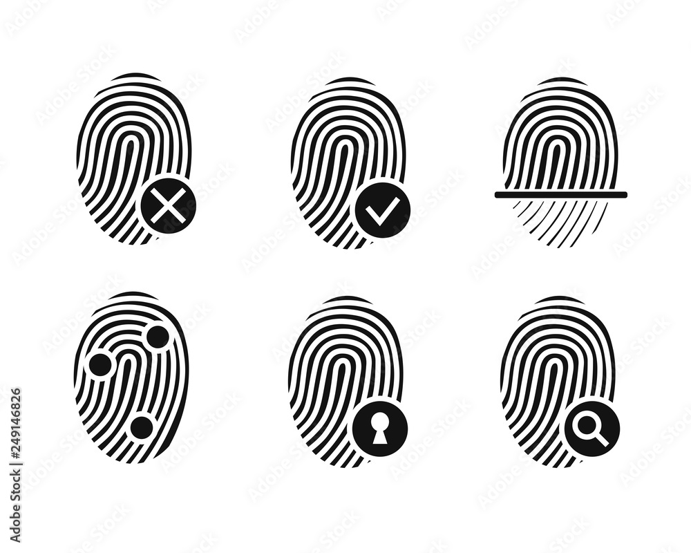 Fingerprint icons set. Vector. Fingerprint icons set. Vector.