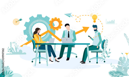 People work, study, use online technology and increase efficiency.