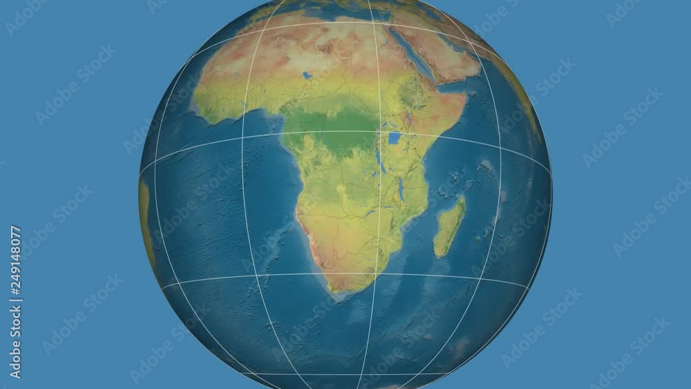 Zoom-in on Zambia extruded. Topographic Zoom-in on Zambia extruded. Topographic