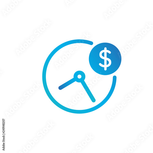 clock with dollar icon symb...