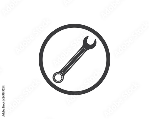 wrench icon vector of automotive service illustration