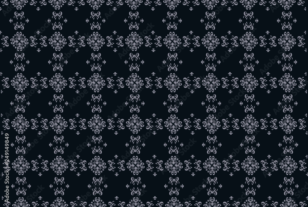 black background with gray vegetable ornament black background with gray vegetable ornament