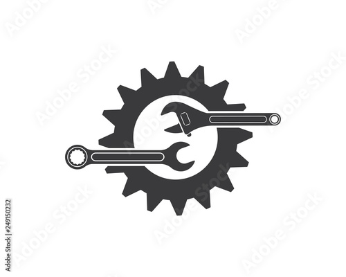 wrench icon vector of automotive service illustration