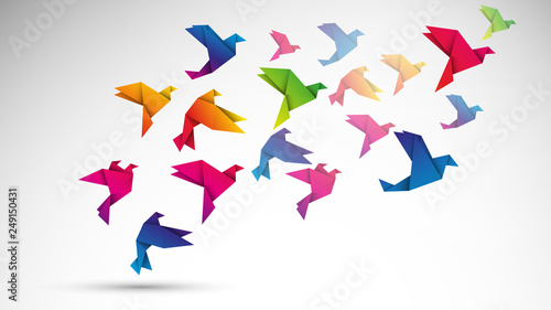 ptaki origami wektor © Rzoog