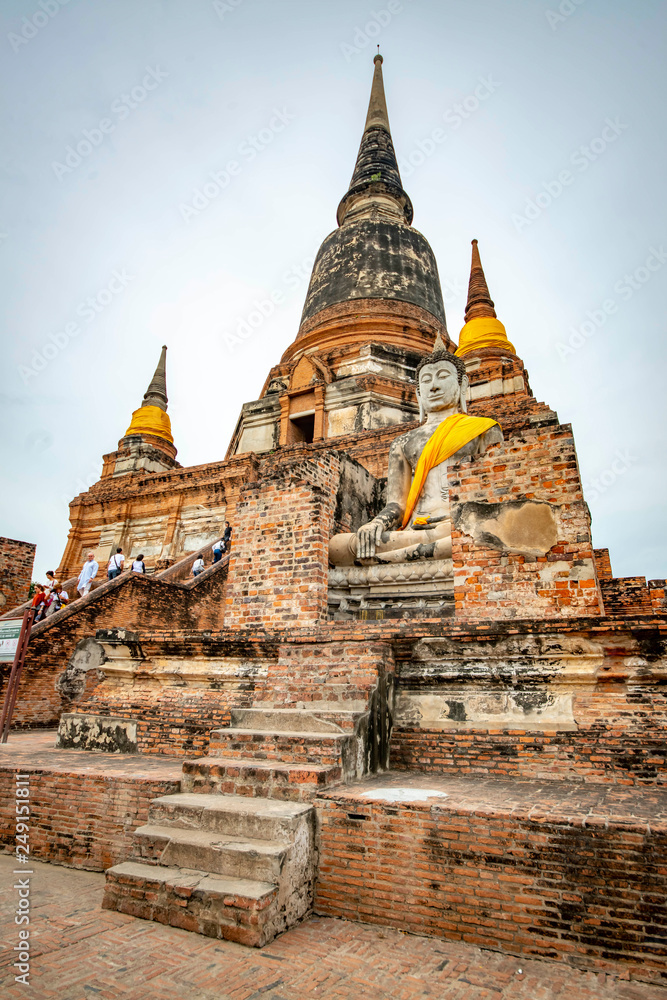 Fototapeta premium Wat Yai Chai Mongkhon Temple in Ayutthaya, Thailand