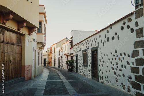 A street in the old town of Aguimes with its distinct Canarian architecture in Gran Canaria photo