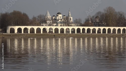 Cloudy April day at the Yaroslav court. Veliky Novgorod photo